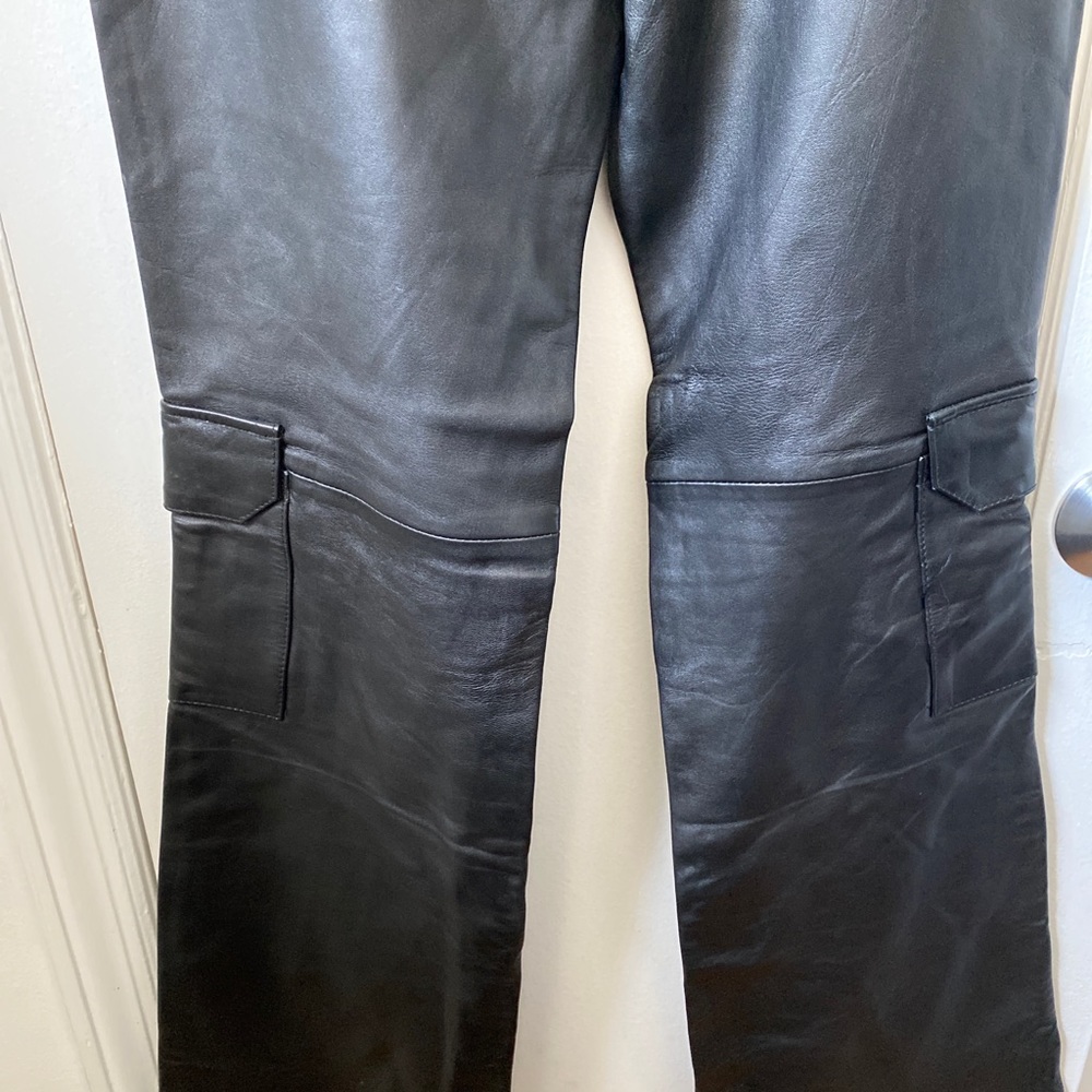 30x34 black leather pants new stunning